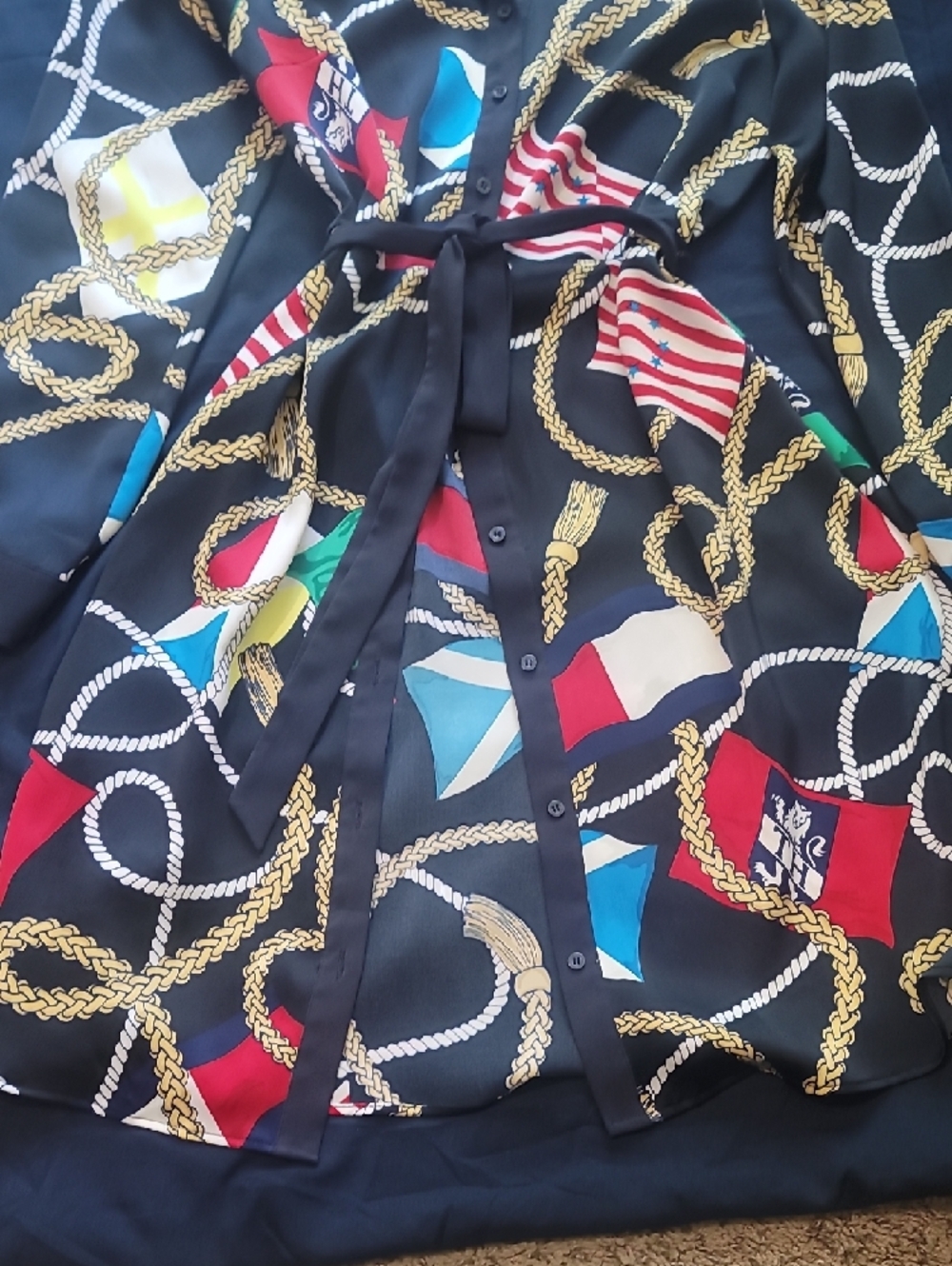 Tommy Hilfiger Navy Dress with Subtle Red Trim - Picture 4 of 5